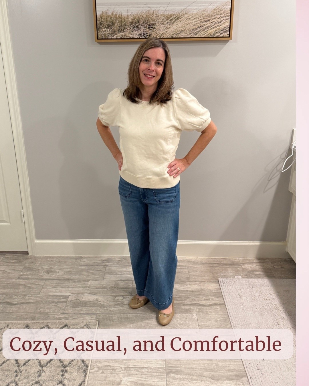  A favorite Anthro outfit  - this Puff Sleeve Sweatshirt and Anthropologie Wide Leg Maeve Jeans are very comfortable and make the coziest outfit. The sweatshirt and jeans comes in many color choices. The top can be worn casual or dress which makes it a versatile piece for any wardrobe! | Anthro OOTD | Anthropologie Fashion | Cozy Fashion | Dressy Tops |Holiday Outfit  |On The Go ootd | Petite Clothes | Petite Fashion


#LTKGiftGuide #LTKHoliday #LTKootd