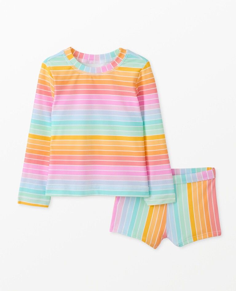 Rainbow Print Rash Guard & Short Set | Hanna Andersson