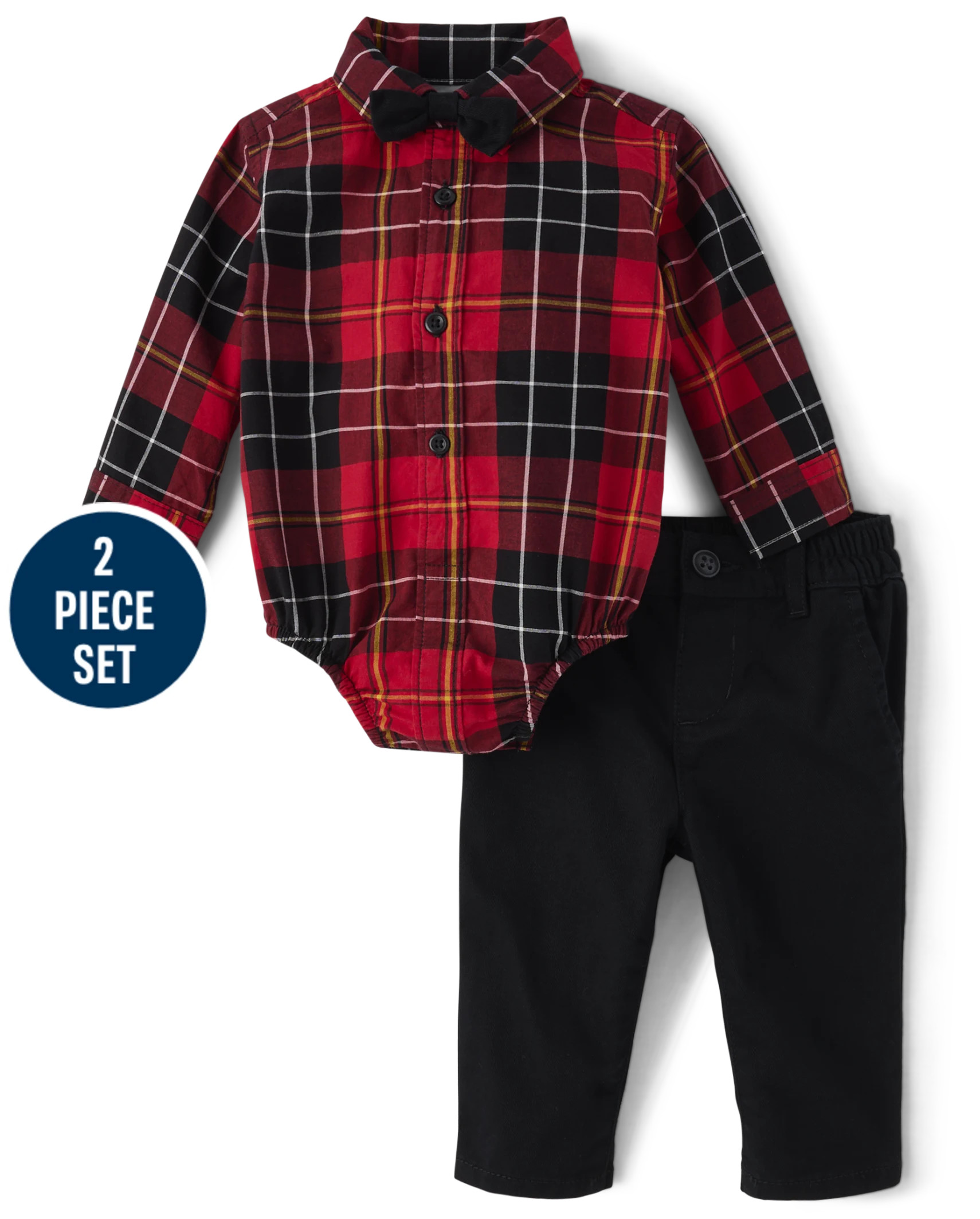 Baby Boys Matching Family Plaid Poplin 2-Piece Outfit Set - classicred | The Children's Place