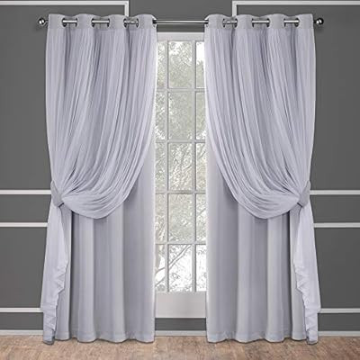 Exclusive Home Curtains Catarina Layered Solid Blackout and Sheer Window Curtain Panel Pair with ... | Amazon (US)