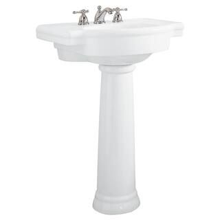 Retrospect Pedestal Combo Bathroom Sink in White | The Home Depot