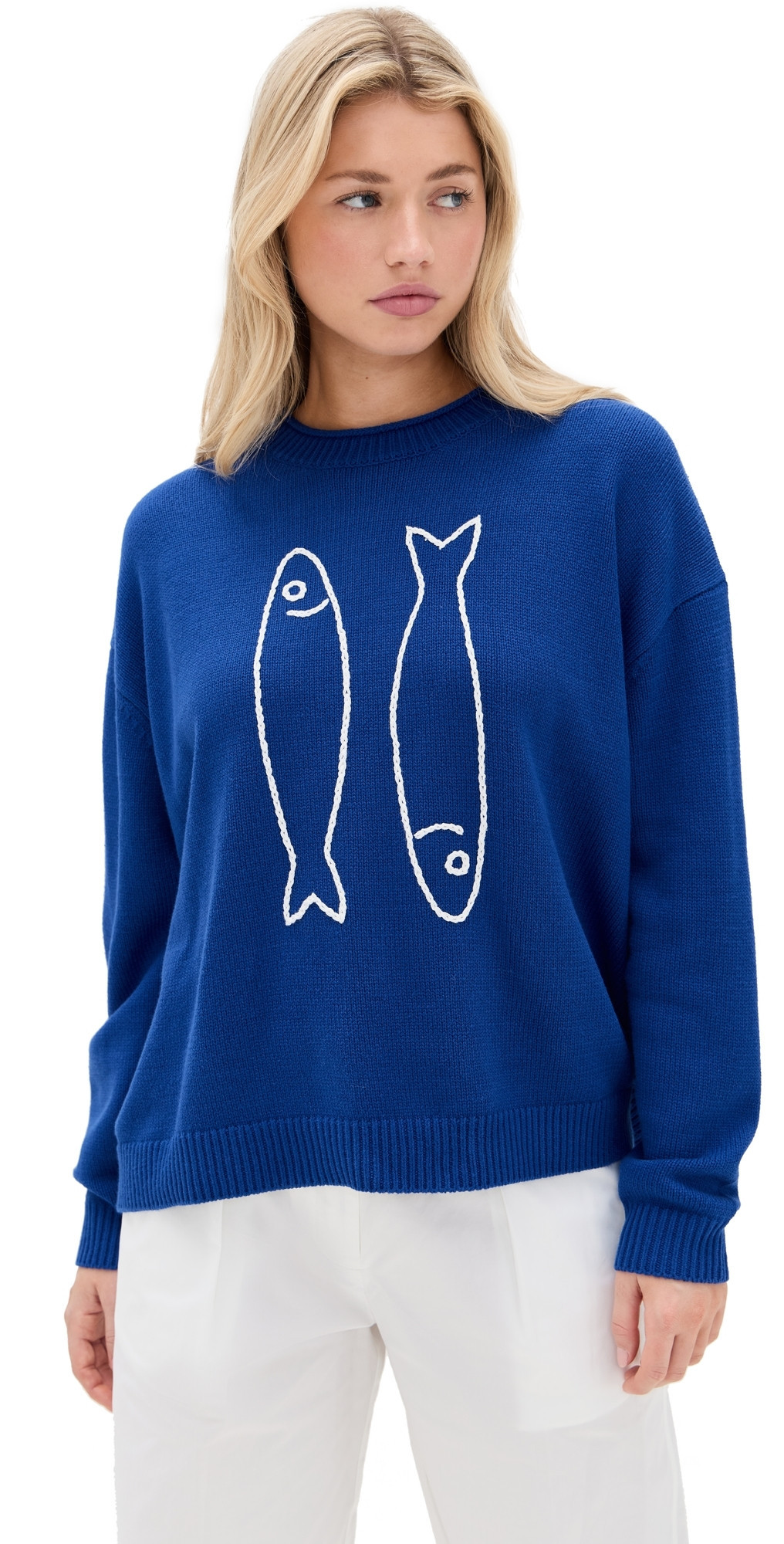 STAUD Giada Sweater Pier Blue S | Shopbop