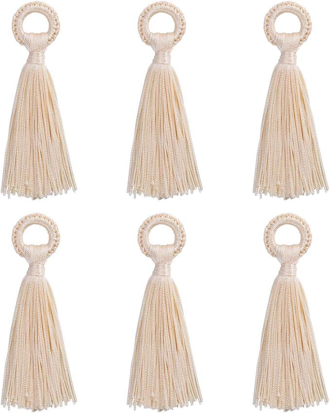 Wholesale 12PCS Large Beige Tassel Handmade Soft Silk DIY Tassels Bulk for Craft and Jewelry Maki... | Amazon (US)