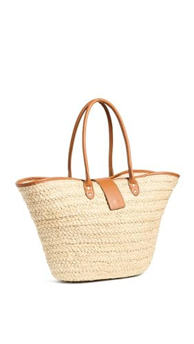 L*Space Alfie Bag, Featuring Faux Leather Straps, Magnetic Flap Closure and Multipurpose Cornhusk Body, Large Tote Bag, Natural | Amazon (US)