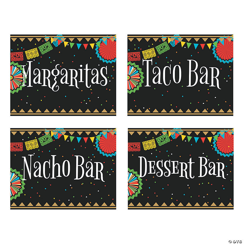 Fiesta Party Food Signs - 4 Pc. | Oriental Trading Company