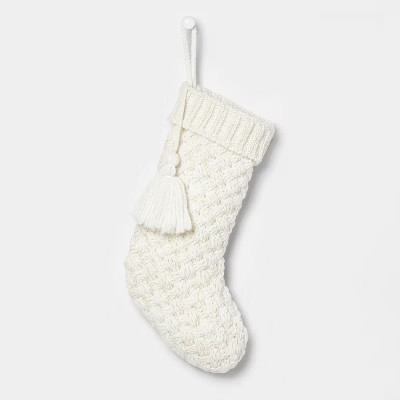 Cable Knit Christmas Stocking Cream - Wondershop™ | Target