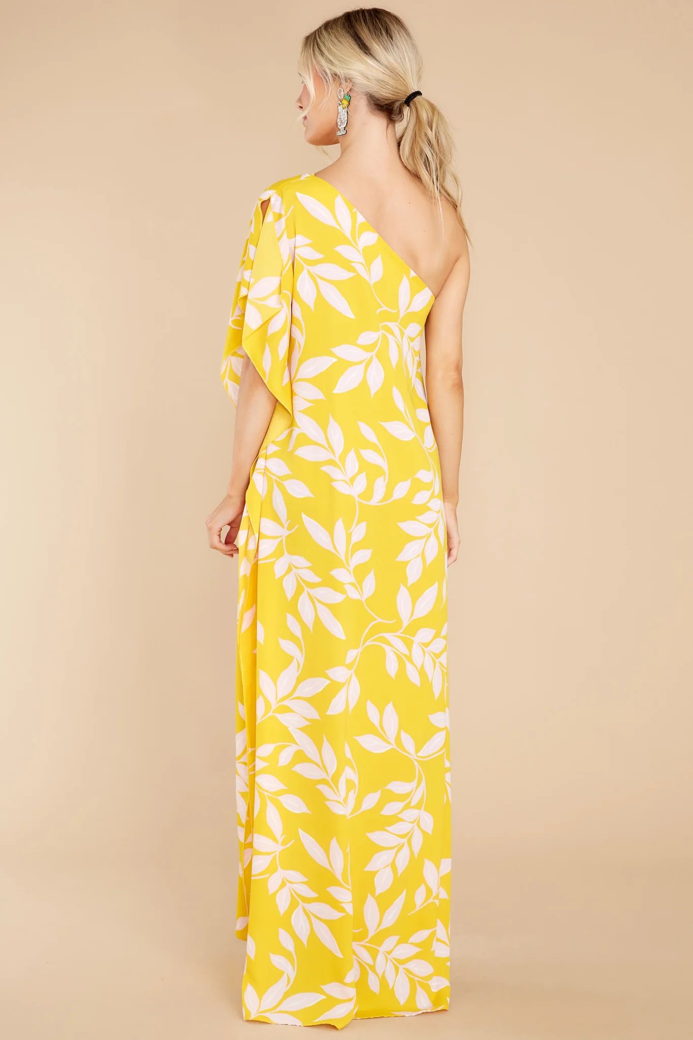 Palm Spring Paradise Yellow Print Maxi Dress | Red Dress 