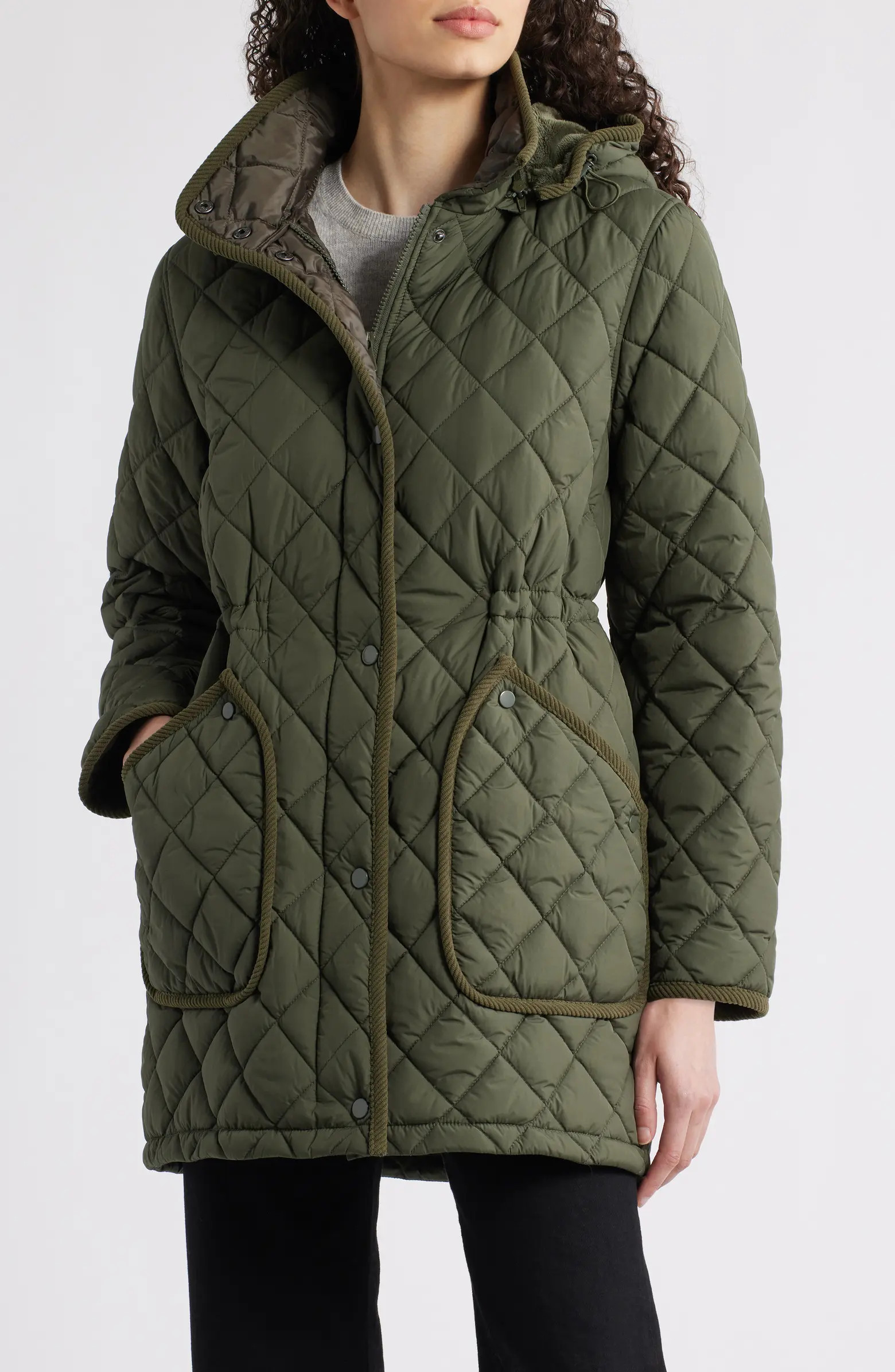 Diamond Quilted Hooded Puffer Coat | Nordstrom