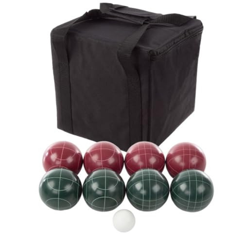 Trademark Games Bocce Ball Set Regulation Size - Lawn Game for Backyard or Beach - Includes Red and Green Bocce Balls, Pallino, and Carrying Case | Amazon (US)
