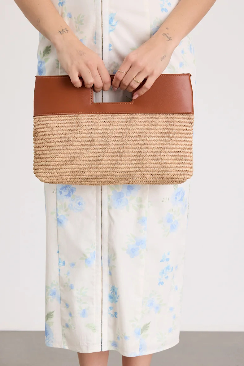 Mendoza Beige Raffia Crossbody Clutch | Lulus