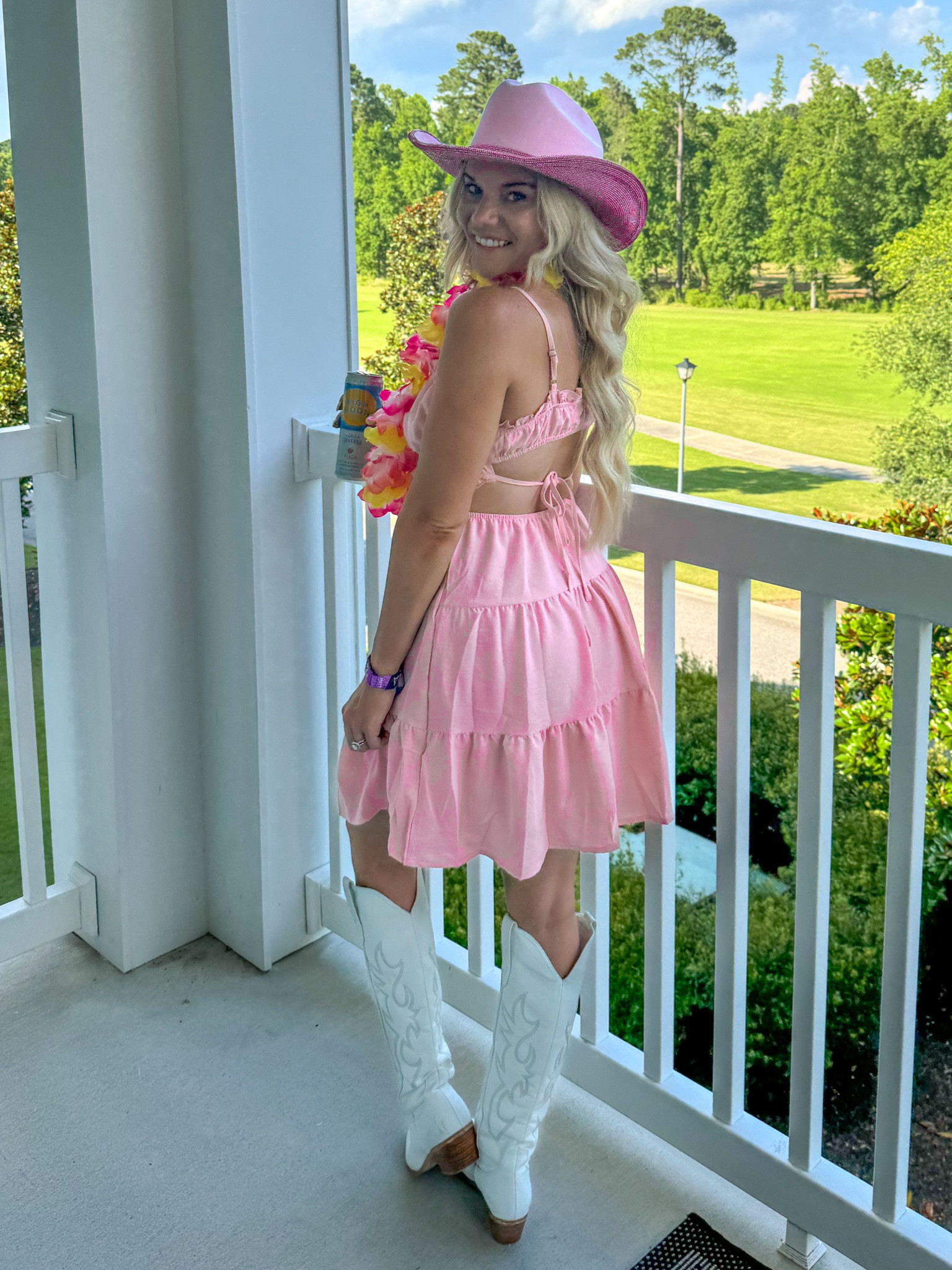 Pink cutout sun dress, cowgirl outfit. Wearing size small 

#LTKSeasonal #LTKStyleTip #LTKFindsUnder50