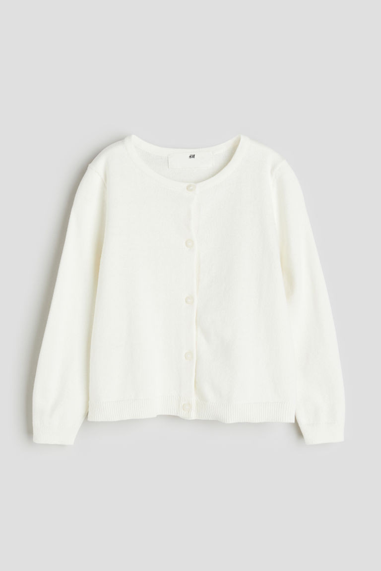 H & M - Fine-knit Cotton Cardigan - White | H&M (US + CA)