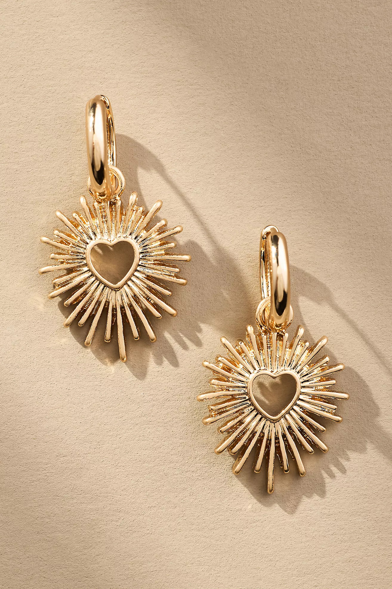 Starburst Heart Charm Huggie Earrings | Anthropologie (US)