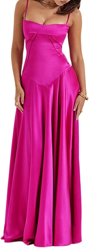 Floral Dress Long Spaghetti Strap Corset Ball Gown Formal Cocktail Dresses for Women NA132 | Amazon (US)