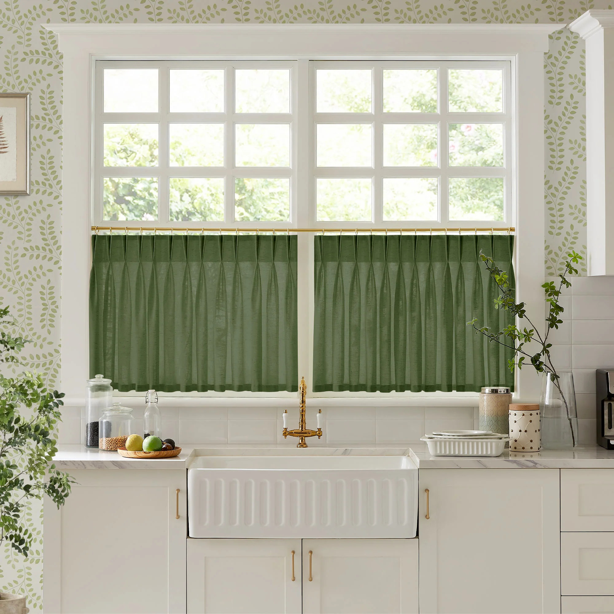Sandra Cotton Linen Semi Sheer Cafe Curtains | Curtarra