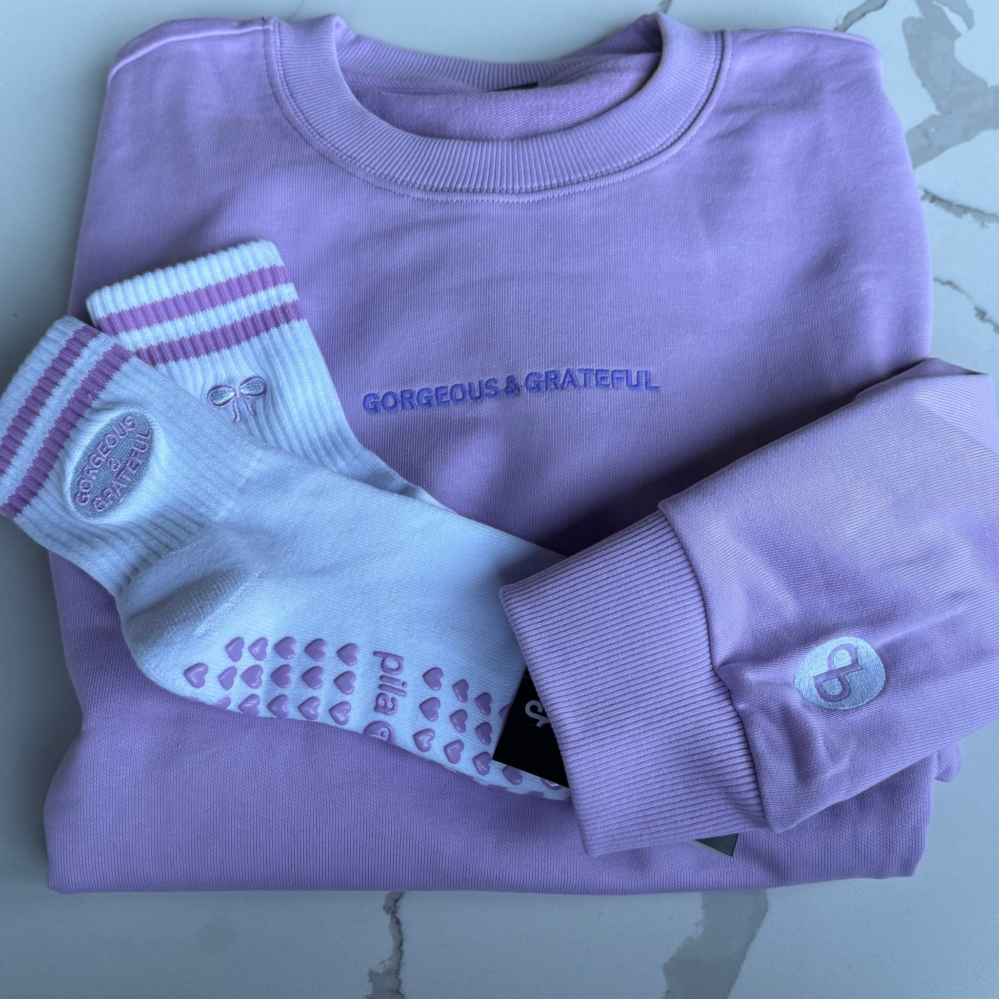 Gorgeous & Grateful Crewneck + Sock Set | Pila-Barre