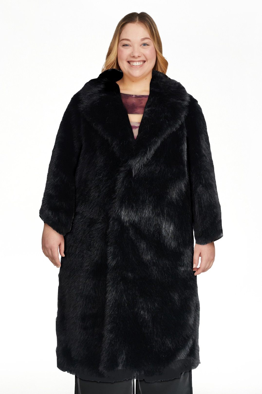 Madden NYC Women's Oversized Faux Fur Coat, Sizes XS-XXXL | Walmart (US)