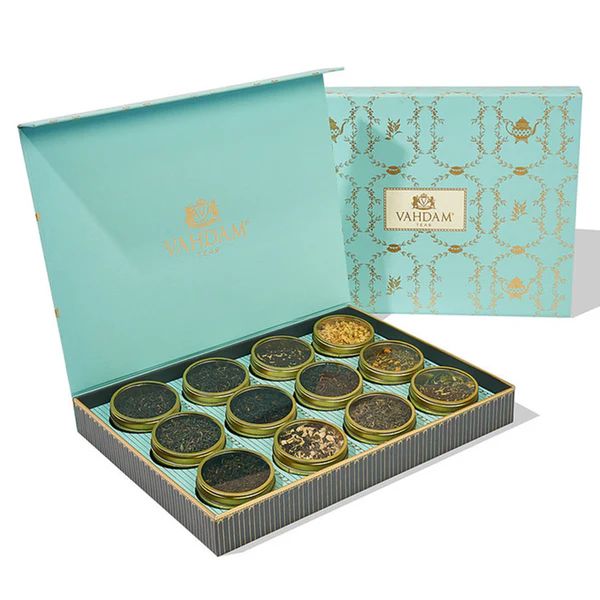 Bloom Tea Gift Set - 12 Tin Caddy Set | Vahdam Teas (US)