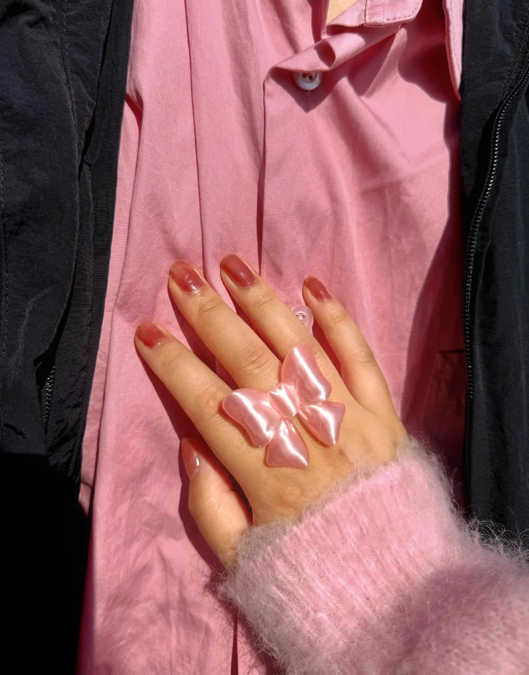 Bow Ring – Handmade Girly Jewelry – Adjustable Size – Pink or White Gift for Her | Etsy (US)