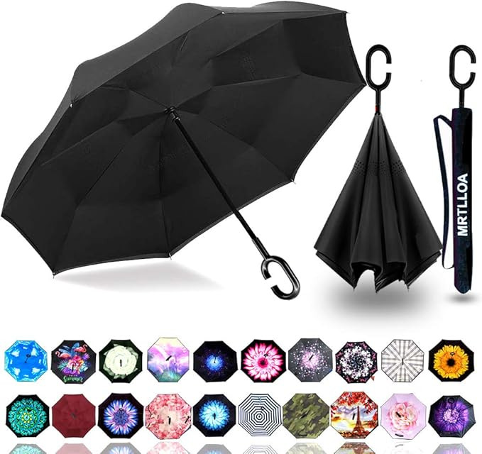 MRTLLOA 40/49/56 Inch Oversize Windproof Inverted Reverse Upside Down Umbrella, Golf Size Rain Um... | Amazon (US)