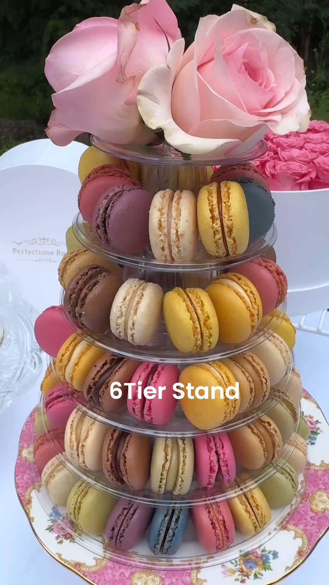 A sweet touch to your dessert table. Place this 6 tier Macarons stand on top of a pretty China pattern and add in a few roses. It's always the hit of any celebration.

#LTKdayinmylife #LTKfoodie #LTKWedding