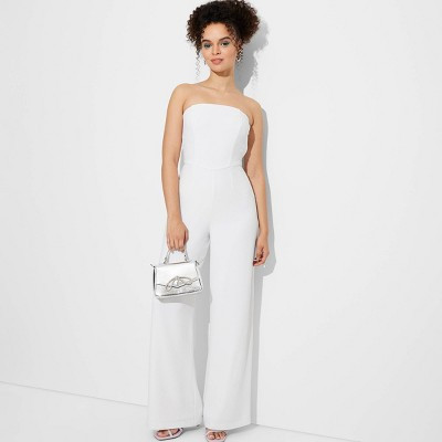 Women's Wide Leg Tube Jumpsuit - Wild Fable™ White XXS | Target