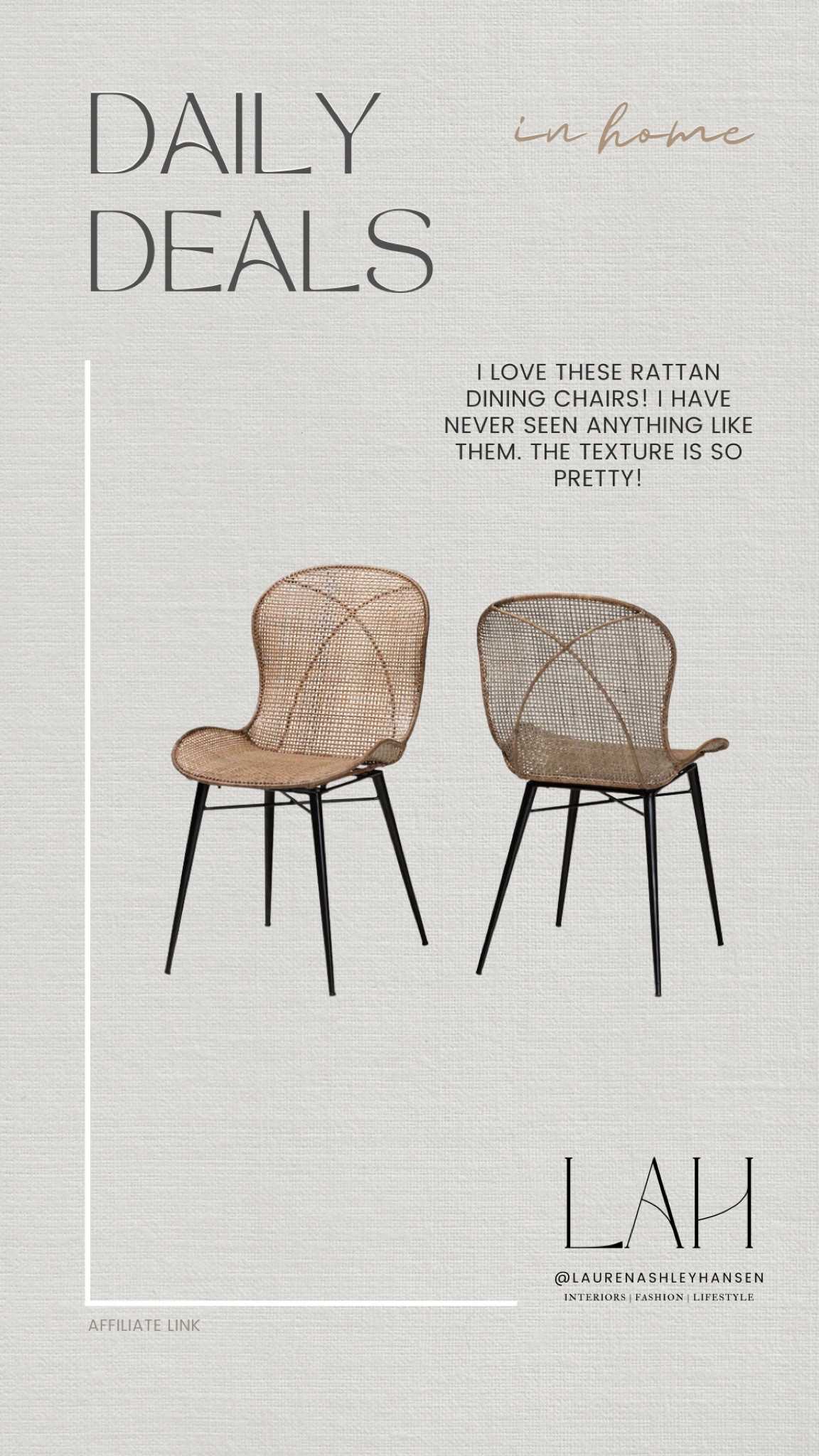 The prettiest rattan dining chairs! I have never seen ones like these. It comes in a set of 2, and they’re on sale! An easy way to introduce texture. 

#LTKSaleAlert #LTKStyleTip #LTKHome
