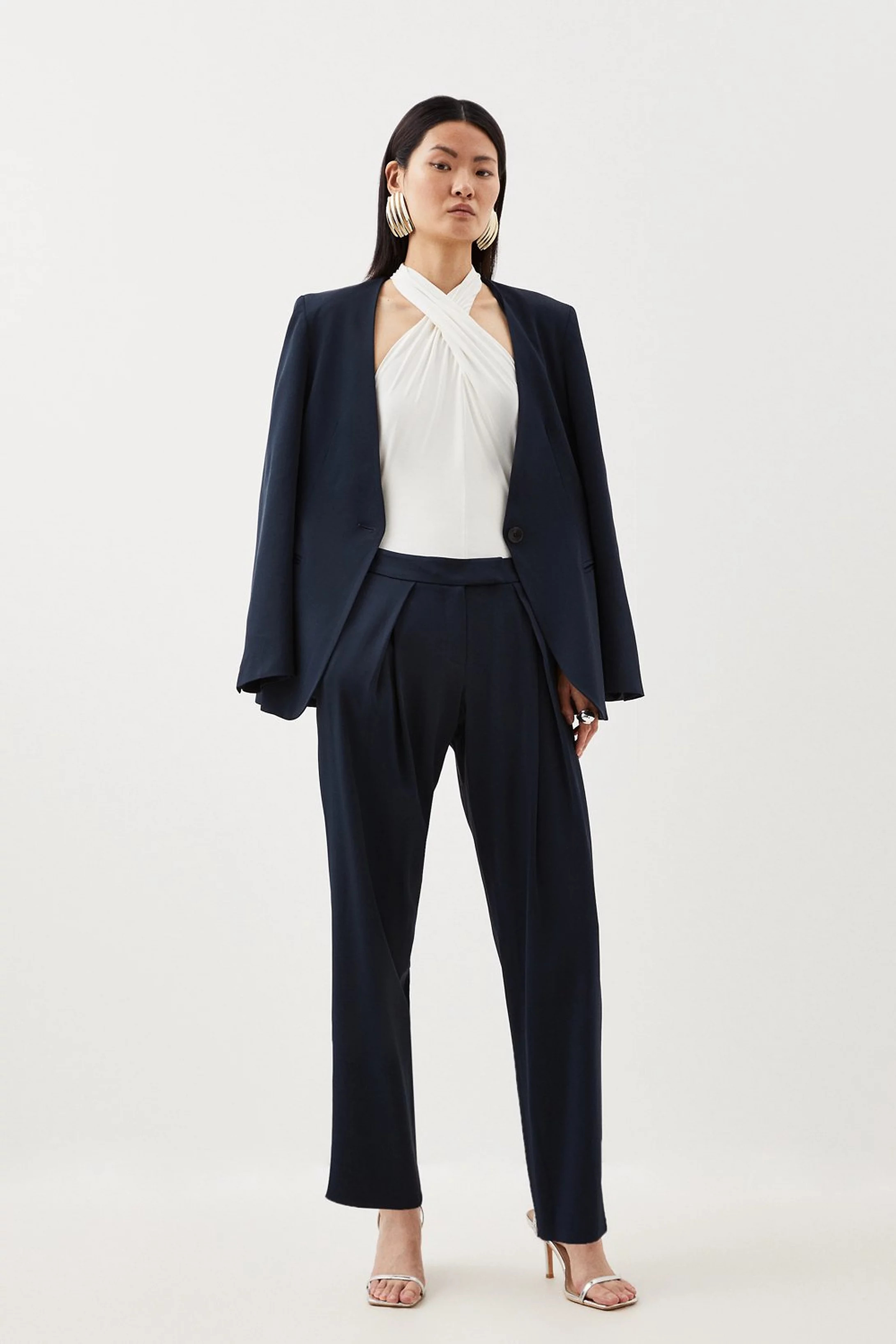Relaxed Fit Tailored Trouser | Karen Millen UK + IE + DE + NL