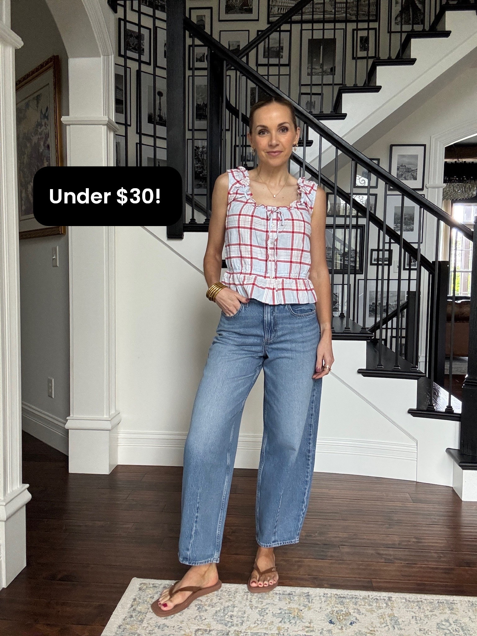 @Target top is perfect to grab for Memorial Day weekend or keep for the 4th! I paired it with the new barrel jeans, there are a great look for less option

#LTKootd #LTKgrwm