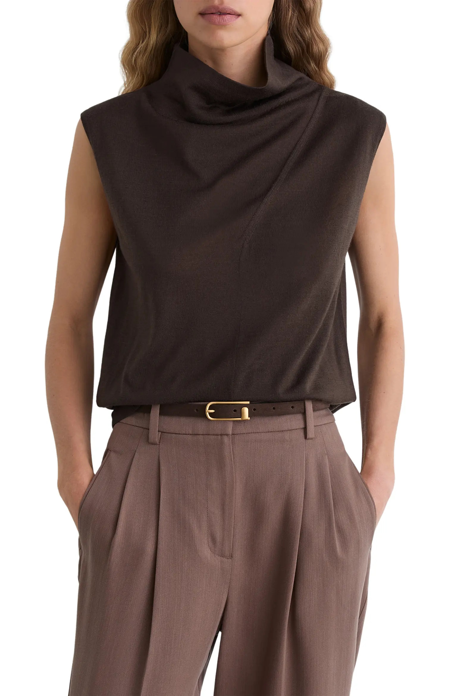 Reiss Honey Mock Neck Wool Shell (Women) | Nordstrom | Nordstrom