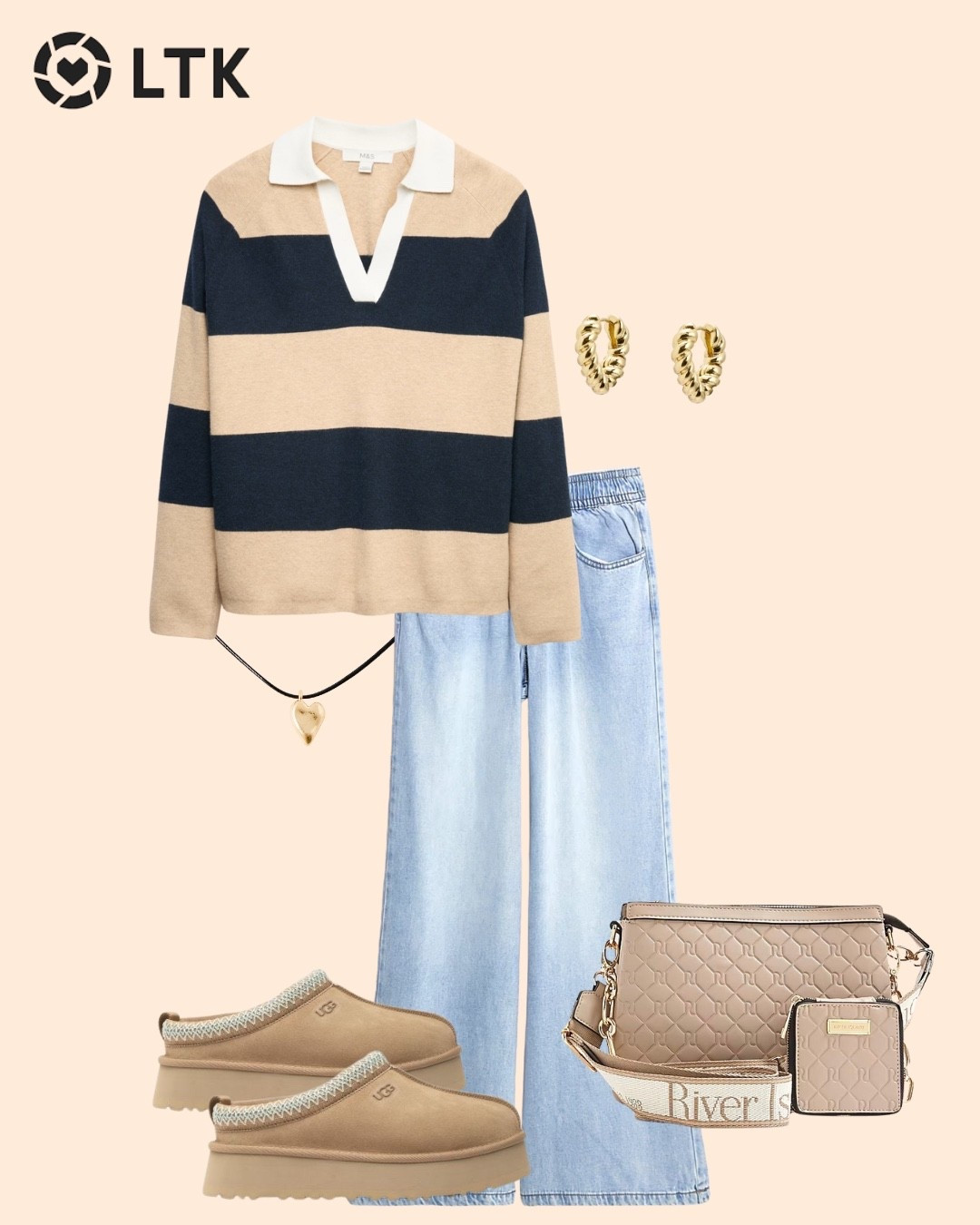 Casual Autumnal Outfit Idea 🍁🍂

Autumn Outfit, Autumn Outfit Inspiration, Fall clothes, Fall outfit ideas, new season fashion, fall fashion, Ugg talisman, rugby tops, wide leg jeans, elasticated waist jeans, gold jewellery. 

#LTKuk #LTKautumn #LTKjeans
