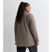 Curves Brown Heritage Check Blazer New Look | New Look (UK)
