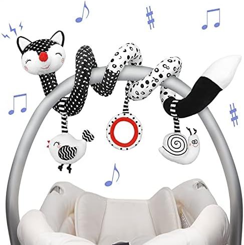Euyecety Baby Toys Spiral Plush, Black and White Car Seat Toys Stroller Toys Spiral Activity Toy,... | Amazon (US)