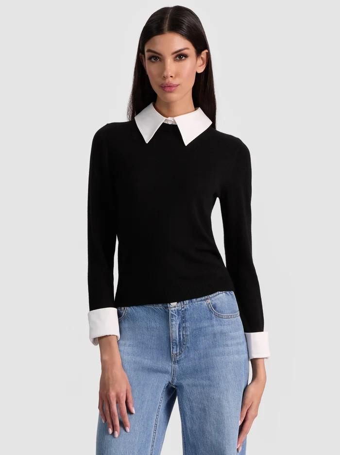 PORLA COLLARED SWEATER | Alice + Olivia