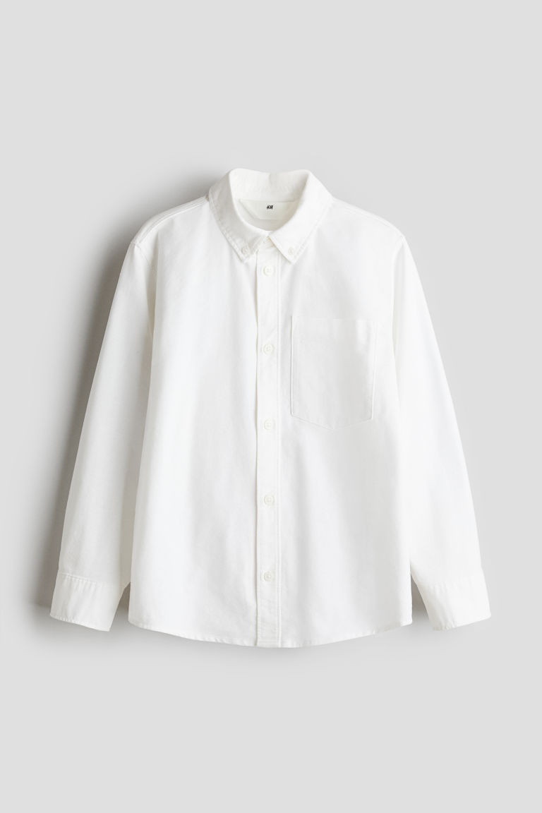 H & M - Button-down Cotton Shirt - White | H&M (US + CA)