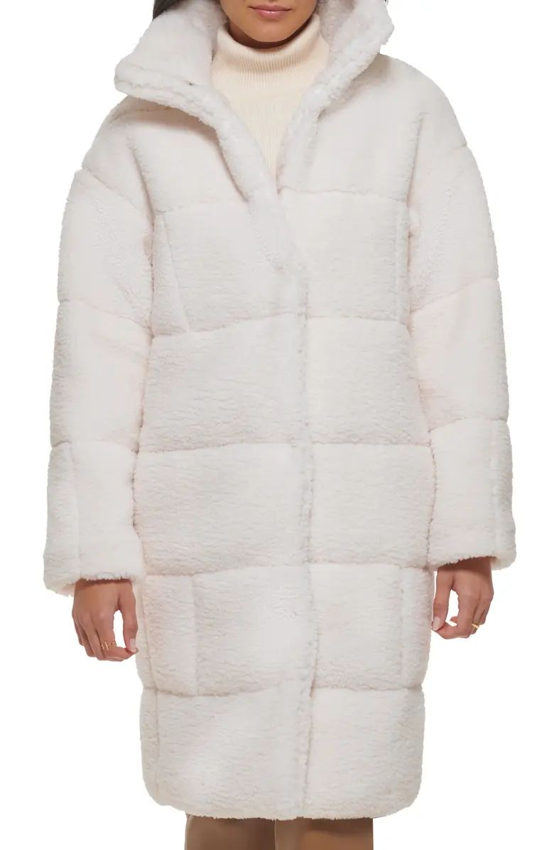 Quilted Fleece Long Teddy Coat | Nordstrom