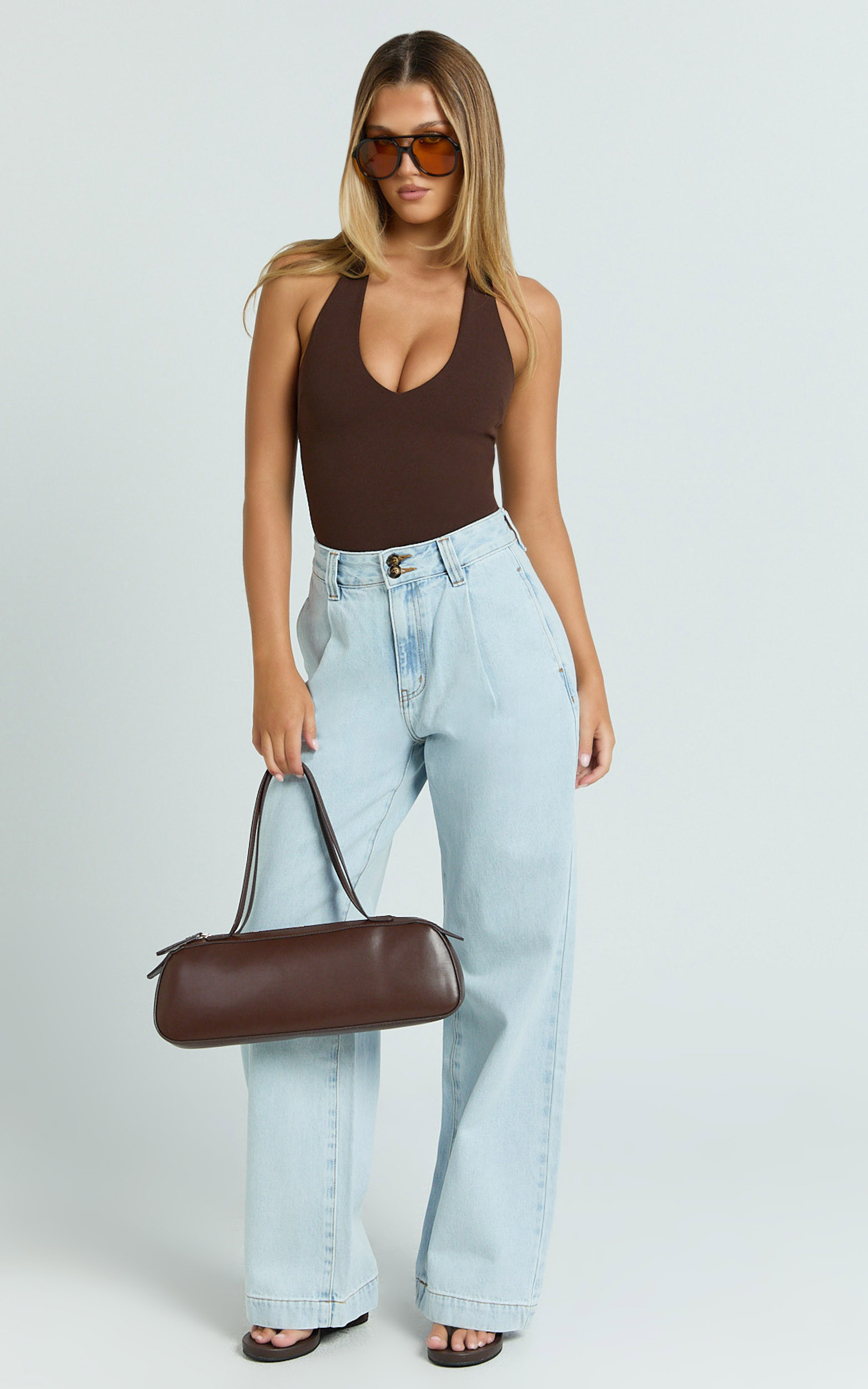 Fergie Jeans - Denim High Waisted Straight Leg Denim Jeans in Light Blue | Showpo (ANZ)