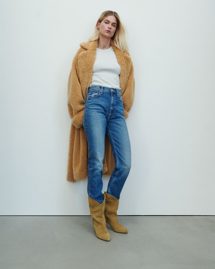 Shearling Belted Coat In Light Camel | 7 For All Mankind