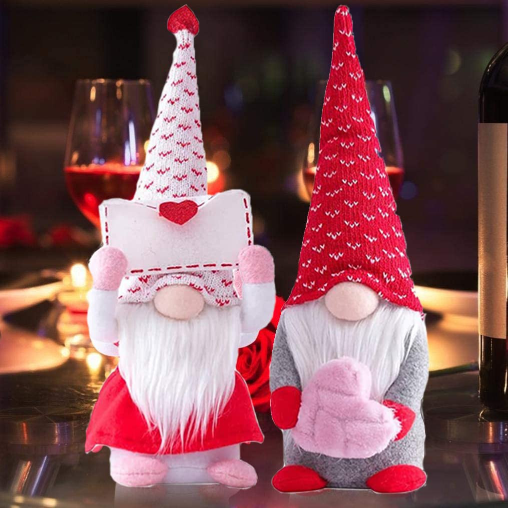 Vintend 2Pcs Valentines Day Gnomes Decorations, Handmade Valentine Gnome Decor Mr & Mrs Swedish T... | Amazon (US)
