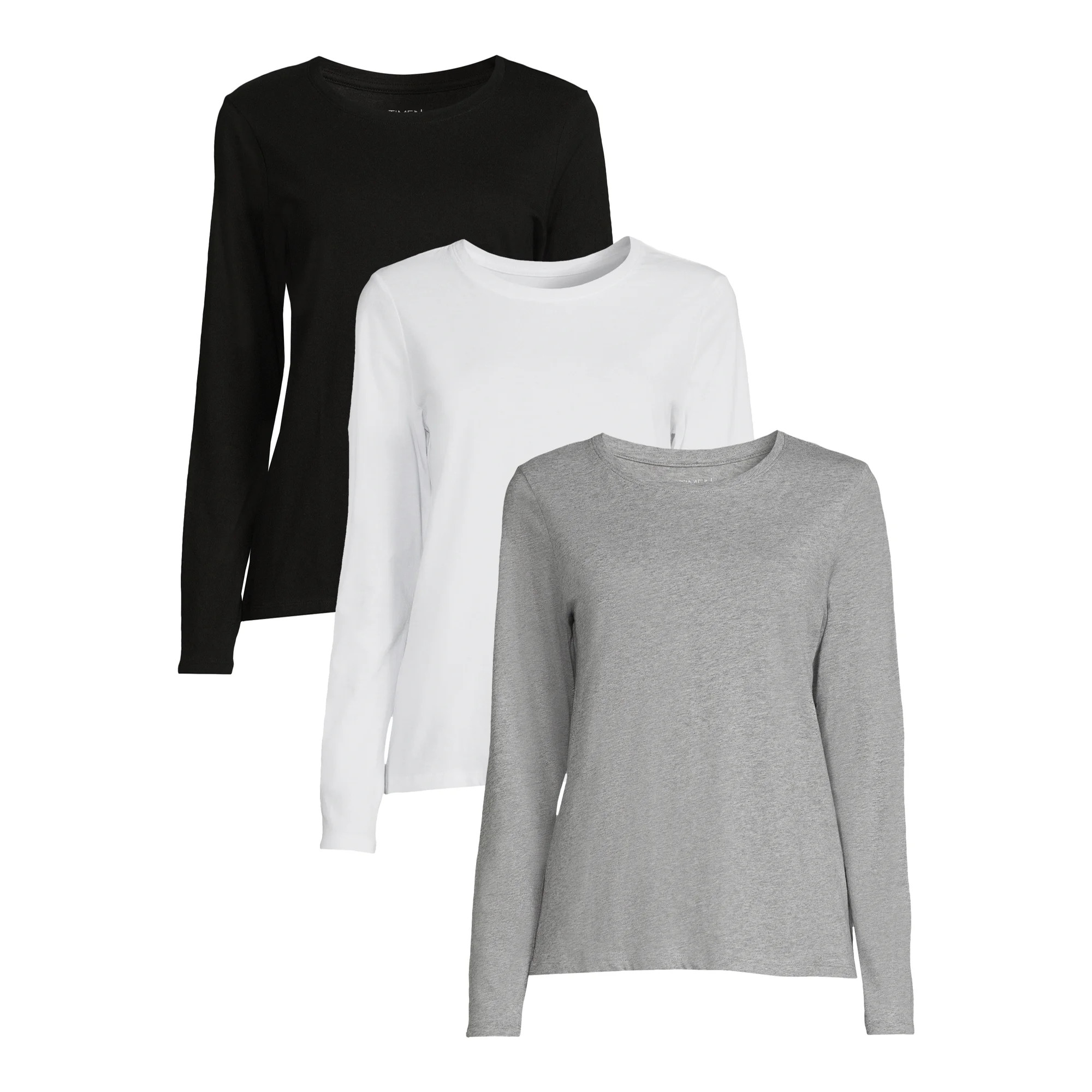Time and Tru Women's Long Sleeve T-Shirt (3 Pack) | Walmart (US)