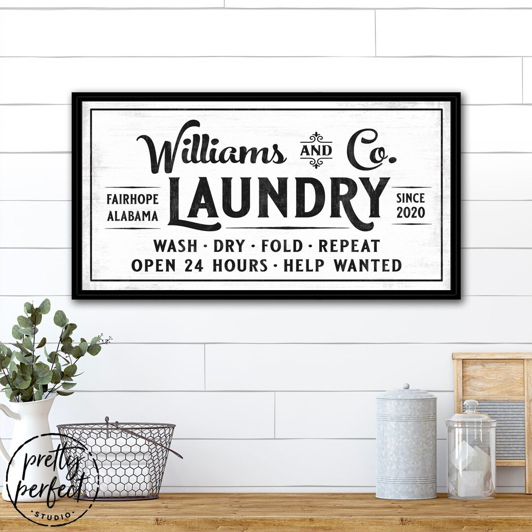 Laundry and Co Sign, Custom Laundry Room Signs | Large Laundry Room Sign | Wash Dry and Fold Laun... | Etsy (US)