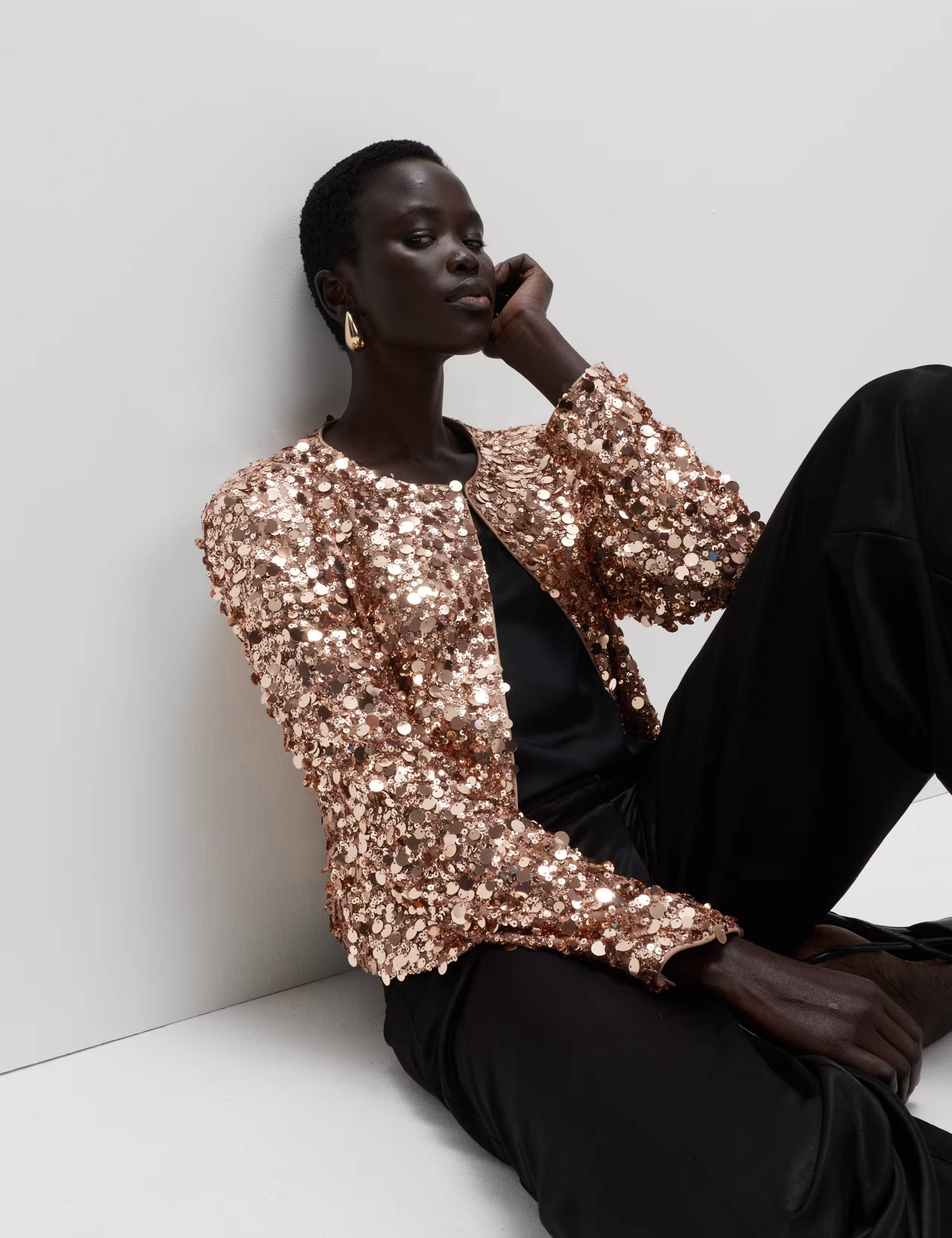 Sequin Cropped Jacket | Marks & Spencer (UK)