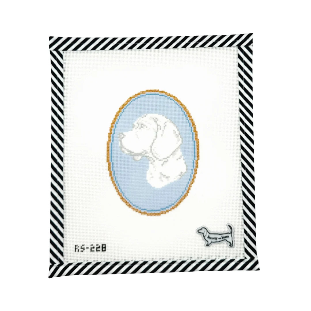 The Beagle Dog Cameo | Atlantic Blue Canvas