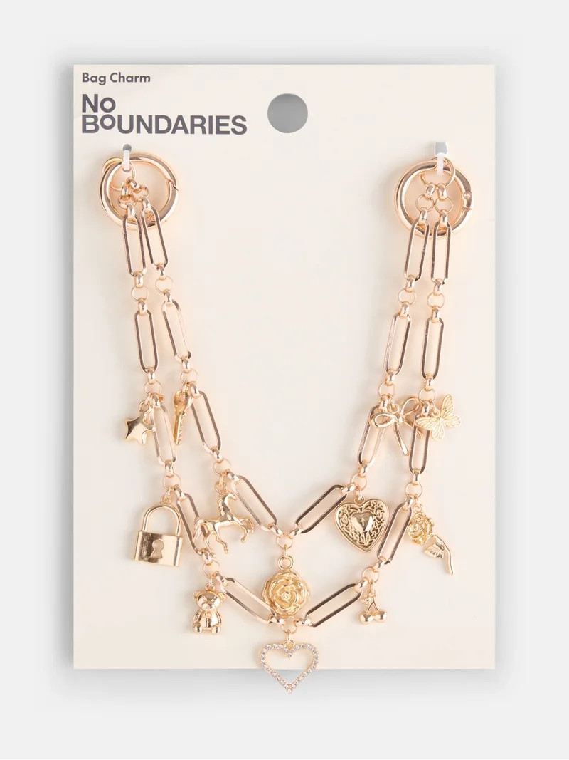 No Boundaries Women\u2019s Swag Chain Bag Charms, Gold Tone | Walmart (US)