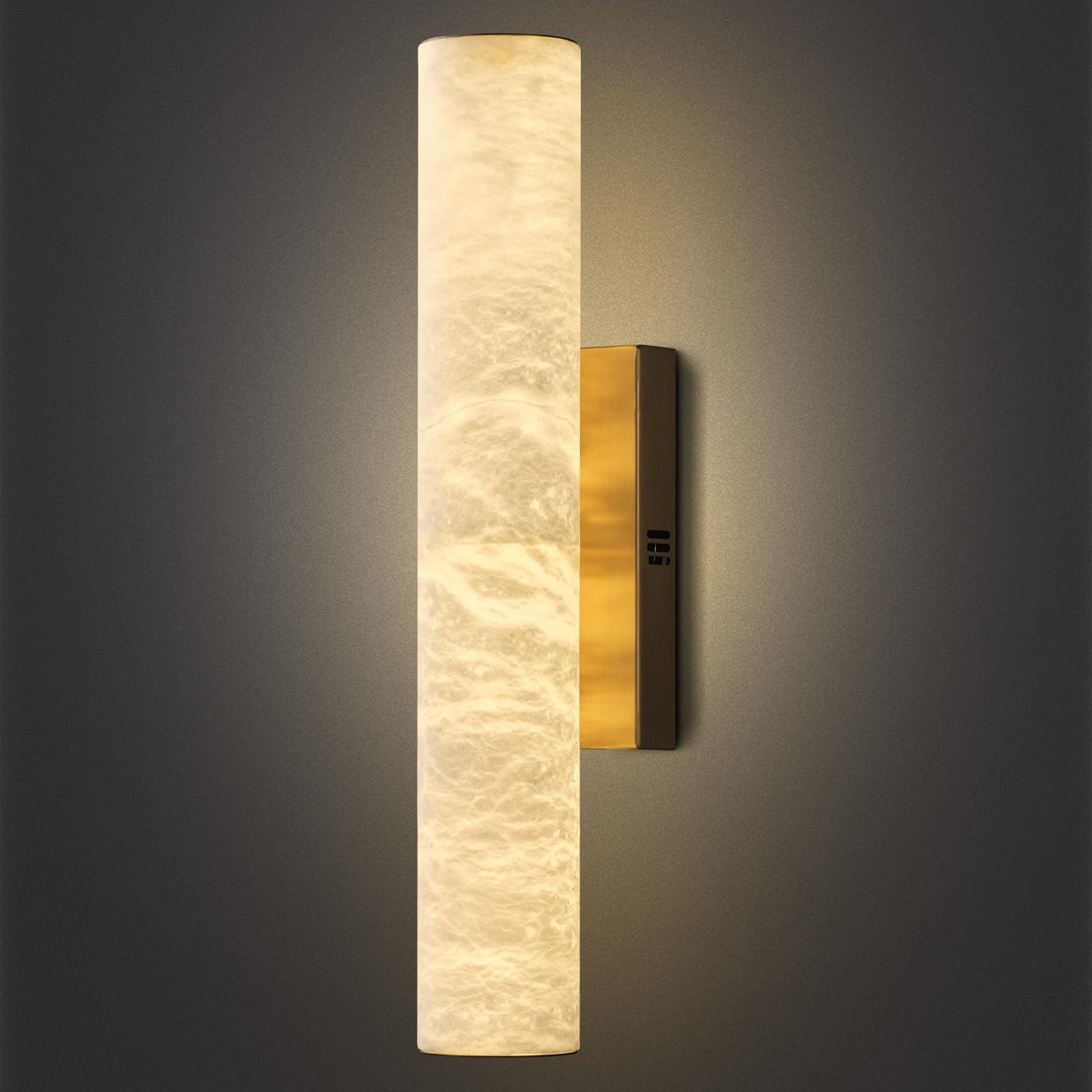 Alabaster Wall Sconces, 20" Brass Wall Sconce, Modern Bathroom Sconces Wall Lighting, Gold Wall Sconce, Spanish Natural Marble Sconce for Living Room, Bedroom, Stairs, Hallway | Amazon (US)