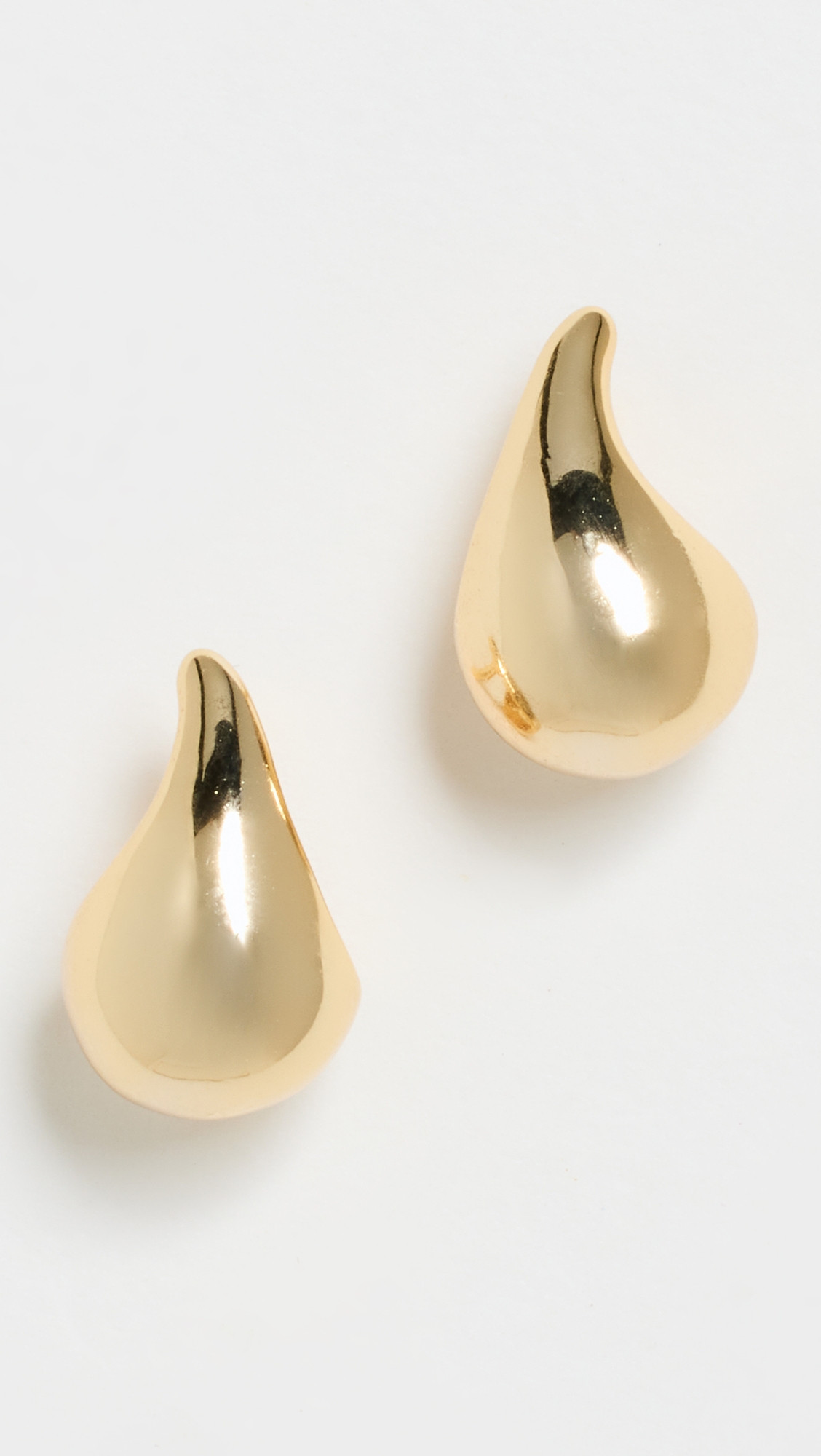 By Adina Eden Solid Curved Teardrop Hoop Earrings Gold One Size | Shopbop
