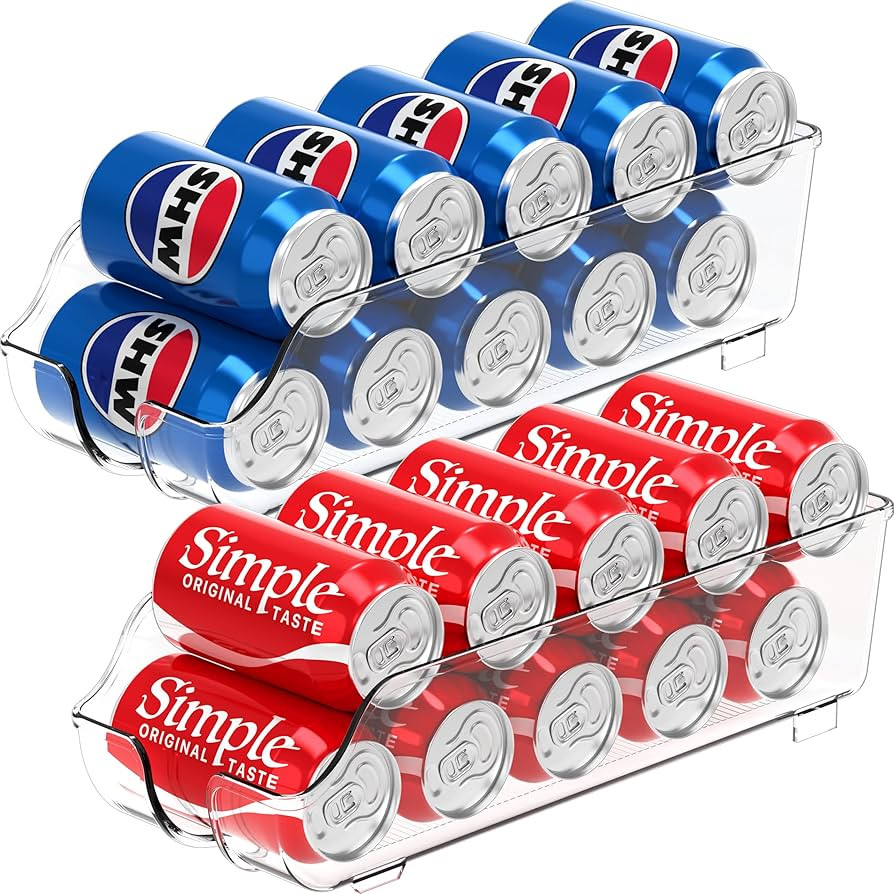 Simple Houseware Soda Can Organizer Dispenser Refrigerator/Pantry, Set of 2 | Amazon (US)