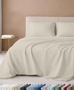 California Design Den Luxury 600 Thread Count King Sheets, 4 Pcs Set, Cream | Amazon (US)
