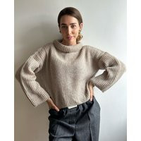 Beige Brown Sweater Mohair Warm Turtleneck Wool Cropped Basic Loose Short Thick Soft | Etsy (US)