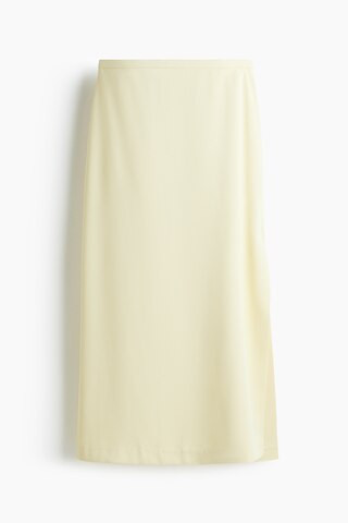 H & M - Side-Slit Skirt - Light Yellow | H&M (US + CA)